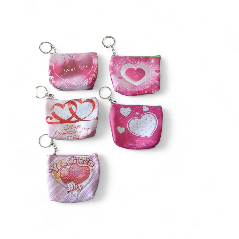 Set of 5 Valentine's Coin Purses! Adorable on their own or to gift small items!